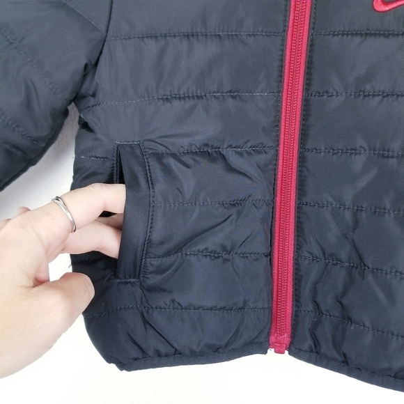 Nike JUST DO IT Fleece-Lined Black & Red Puffer Coat, size 12 Months - Picture 6 of 12